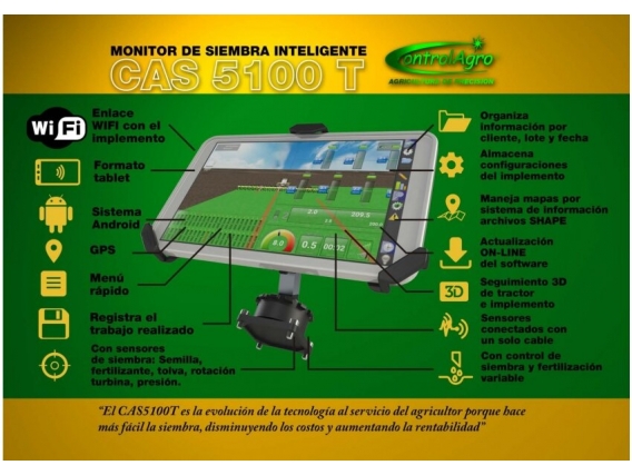 Monitor De Siembra Inteligente Controlagro Cas 5100 T Año 2021