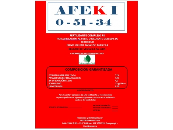 Fertilizante Afol Afek I 0-51-34